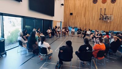 Circle of people talking